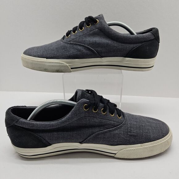 Polo Ralph Lauren Vaughn Mens Sneakers Size 11 D Shoes Blue Denim Canvas Pony - Picture 2 of 6